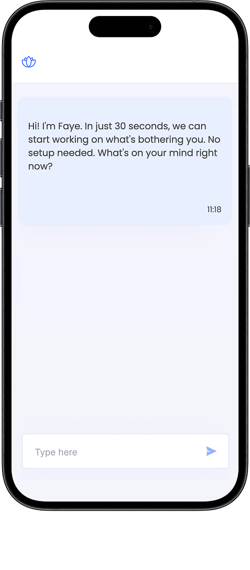 Faye welcoming the user